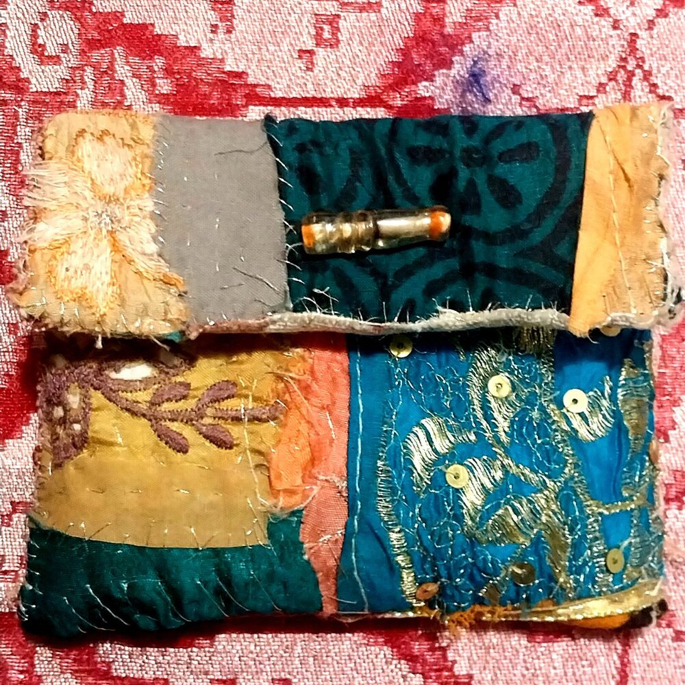 Handmade textile coin pouch